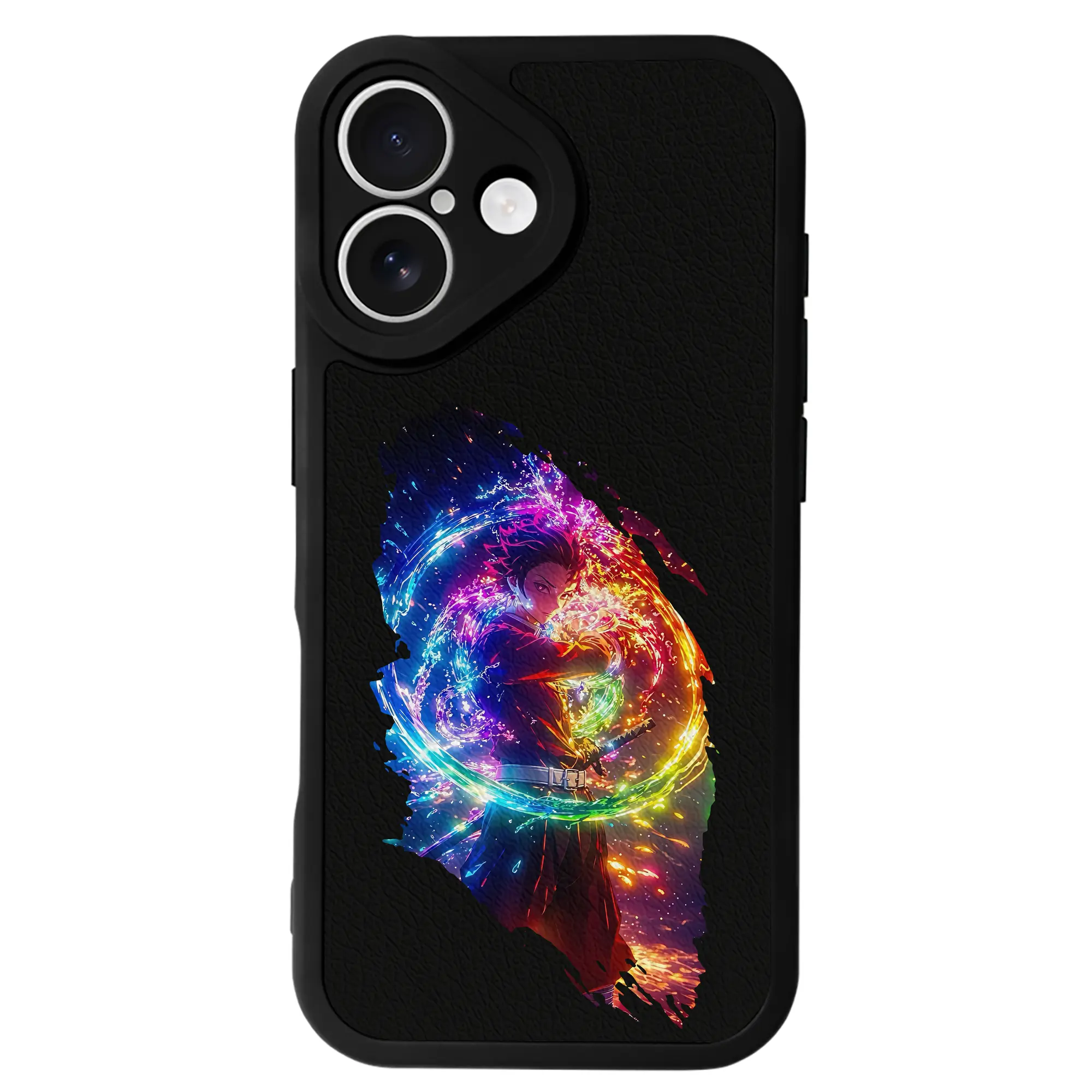 鬼滅の刃 グッズ,竈門 炭治郎 - IPhone 16シリーズ対応 ・ シリコンスマホケース ・ レザー調 ・ 高精度フィット ・ 耐衝撃 ・ ワイヤレス充電対応 ・ 精密カット